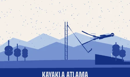 Kayakla atlama sporcusu V-style pozisyonunda rampadan fırladıktan sonra karlı dağların üzerinde havada süzülürken, kayakla atlama nedir